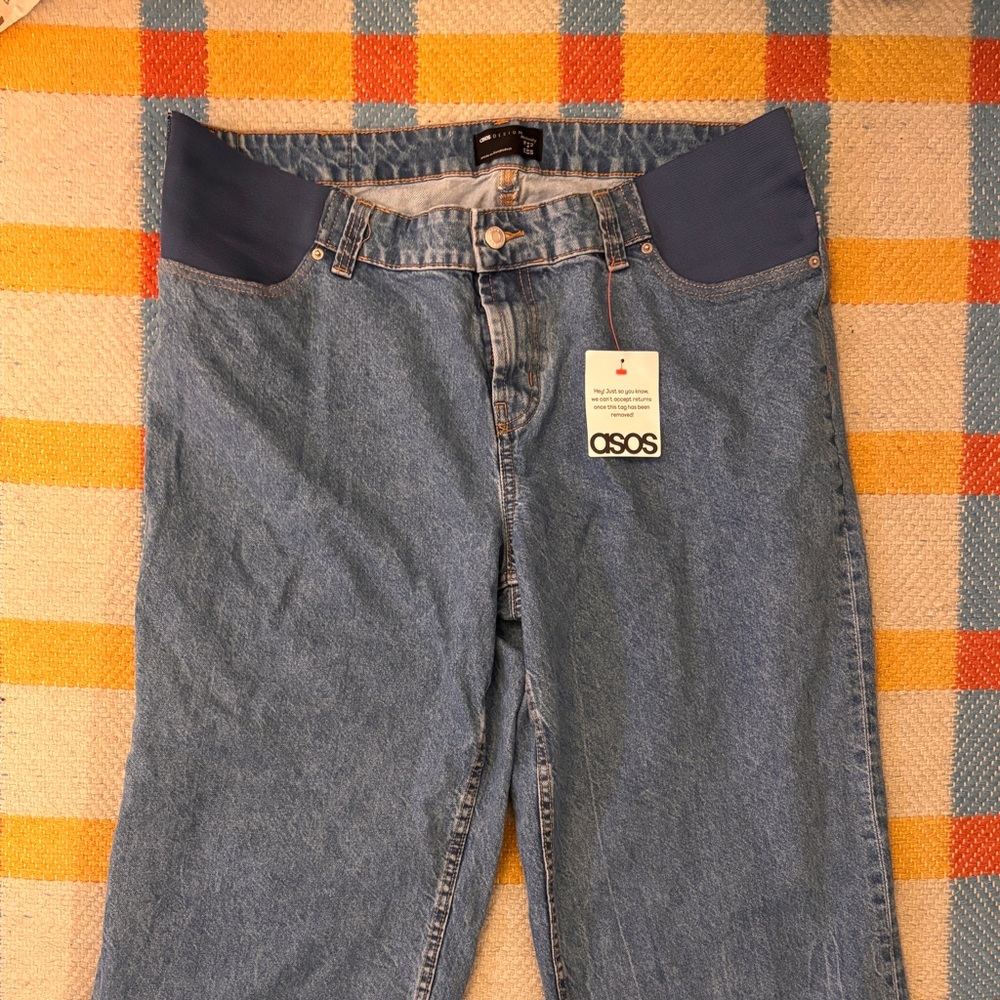 NWT- ASOS Light Blue Denim Maternity Jeans